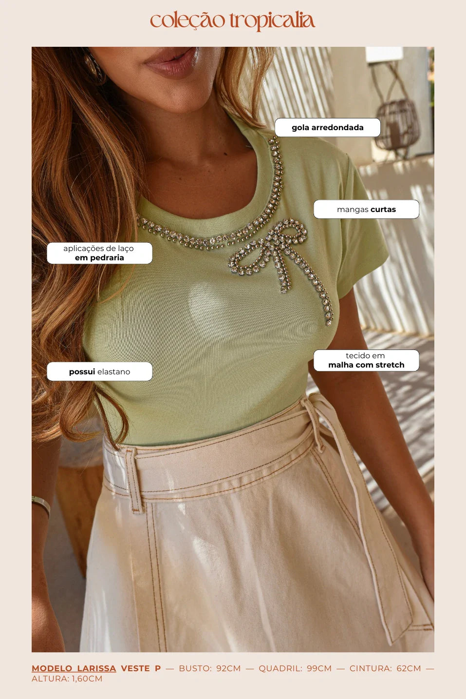 T-Shirt Pedraria Laço