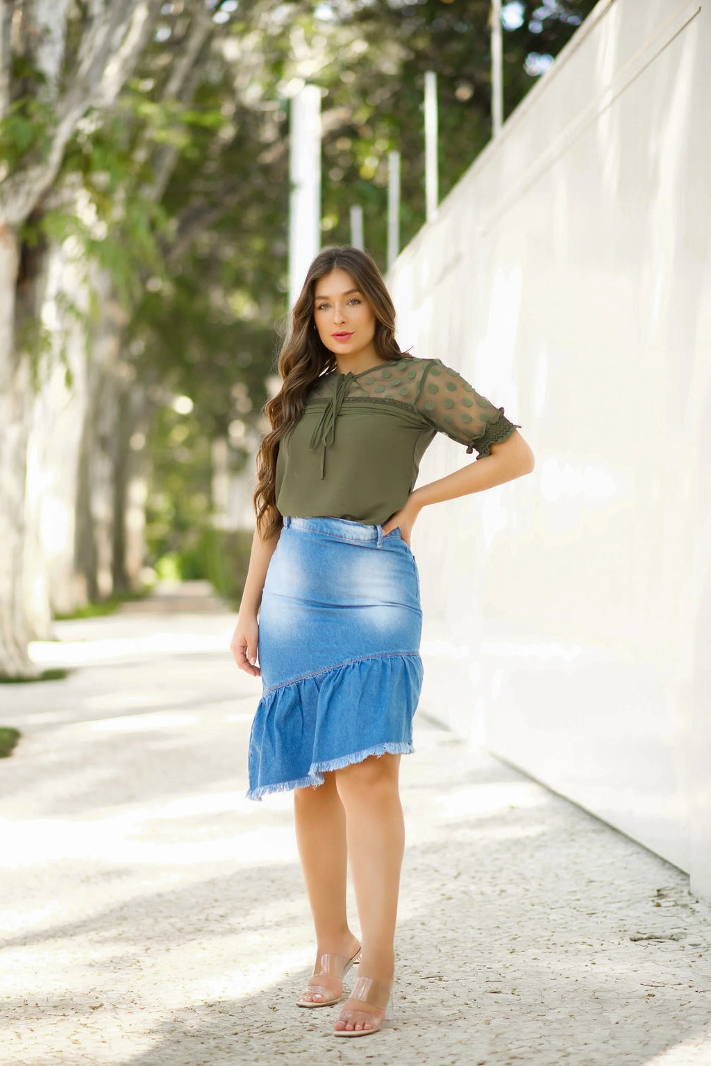 Saia Evangélica Jeans Lavinia