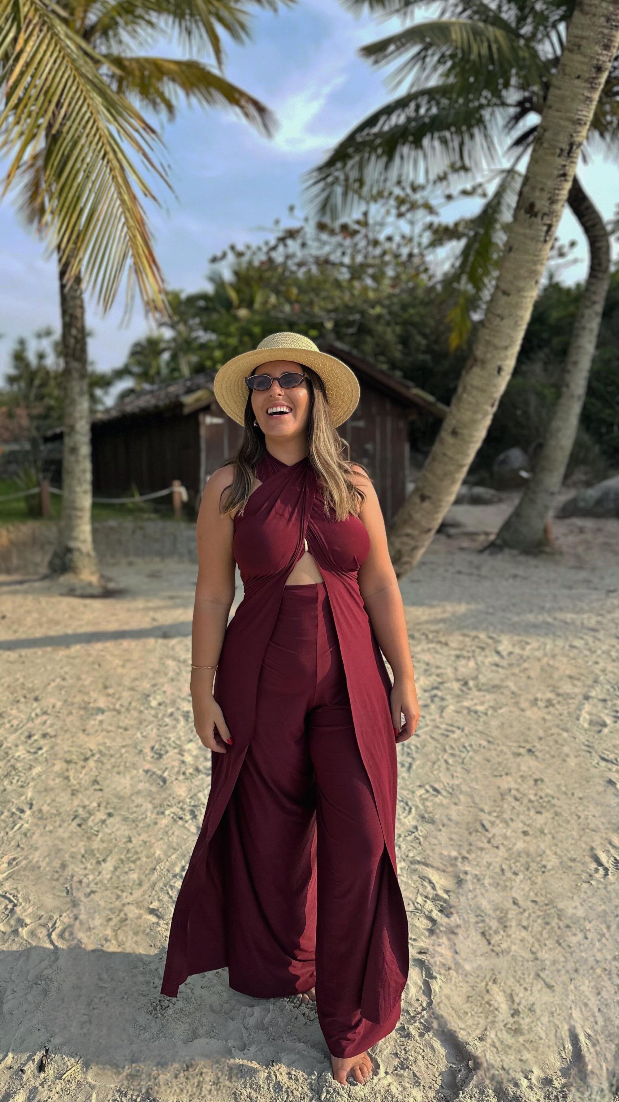 Conjunto Calça Macacão & Top - Vinho