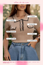 Blusa Tricot Bicolor