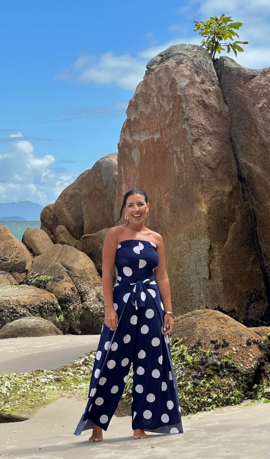 Conjunto Saída Eliora longa - Poá Azul