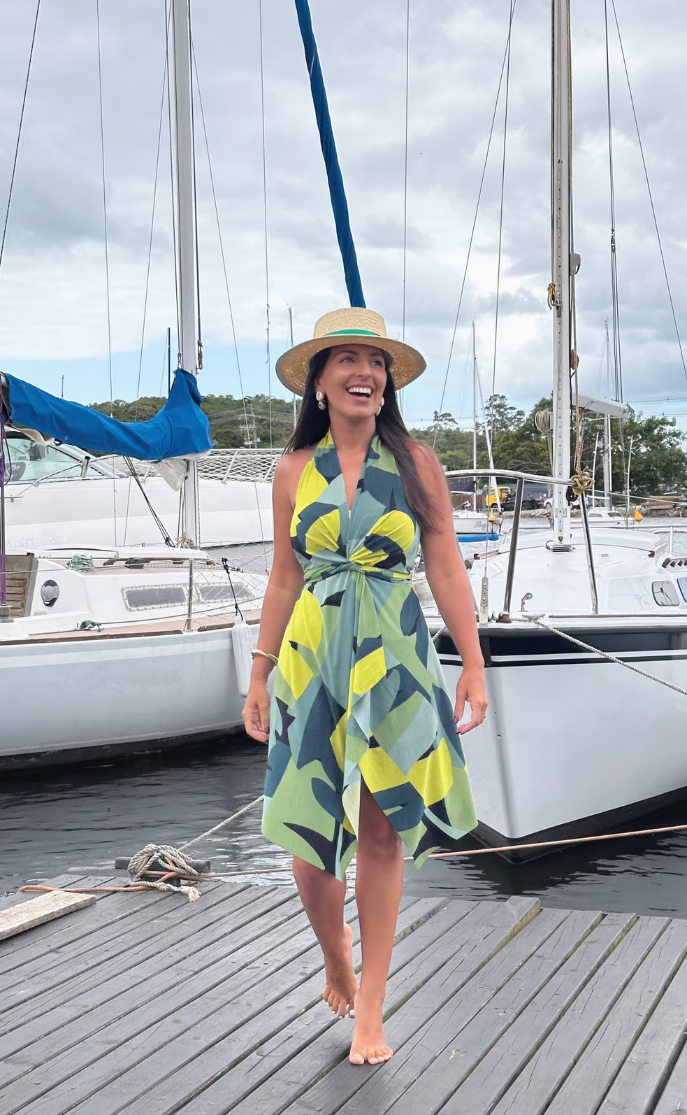 Conjunto Saída Eliora curta tropicália verde