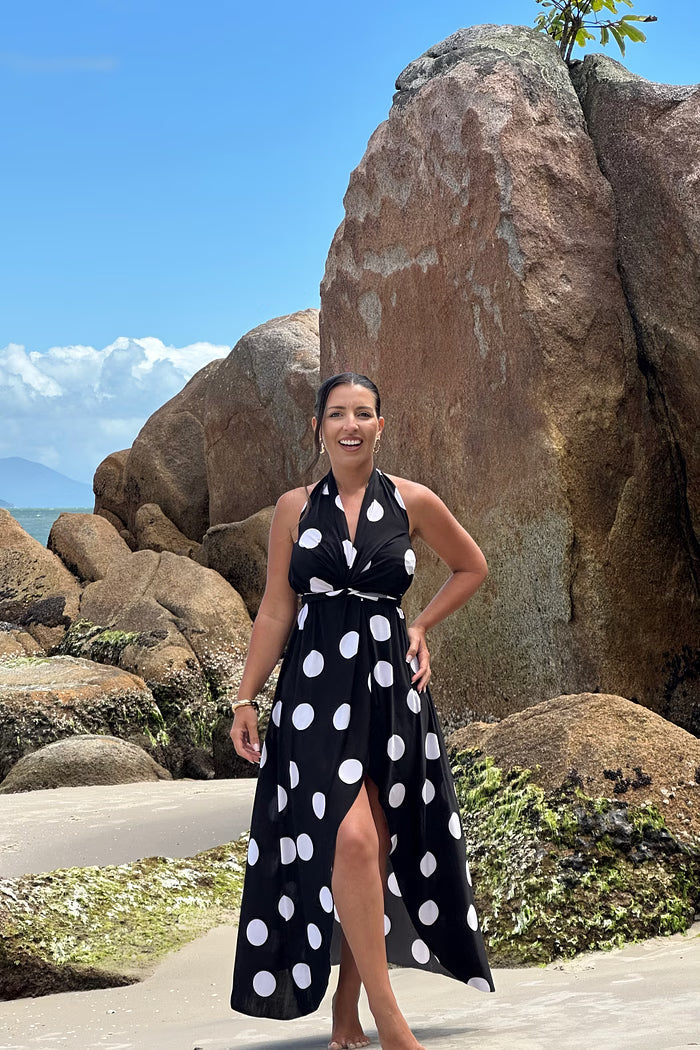 Conjunto Saída Eliora longa - Poá P&B