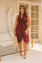 Conjunto saída Eliora curta & top - bordô