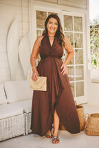 Conjunto Saída Eliora longa marrom