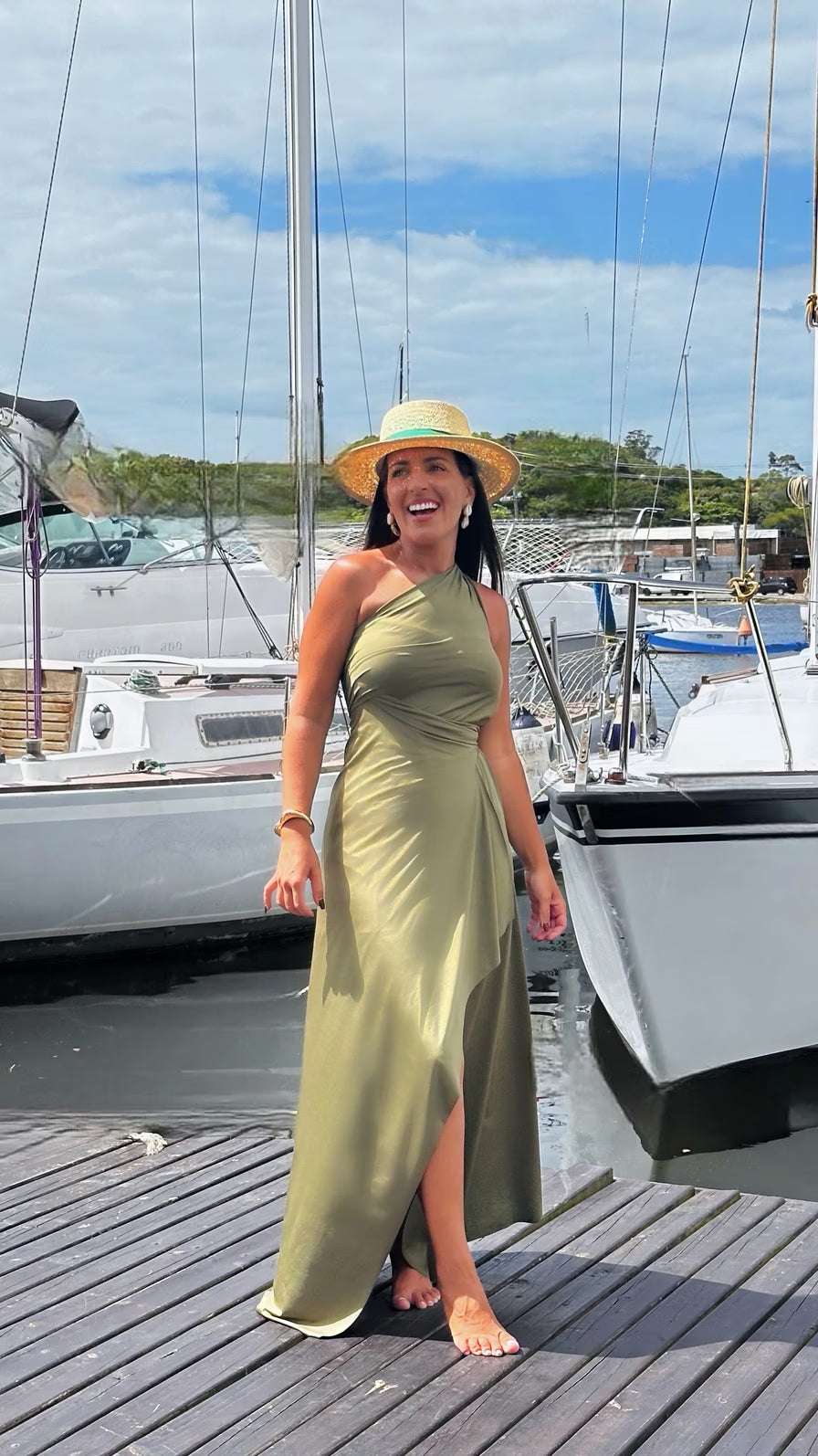 Conjunto Saída Eliora longa verde militar